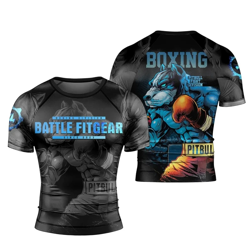 Y2K Compression Shirt Men Fitness Gym Animal Sport Running T-Shirt Tops Tee Quick Dry Short Sleeve T-Shirt For Men Clothing 2025