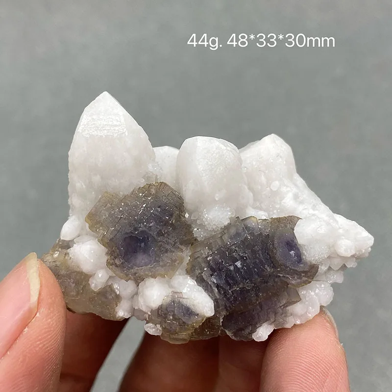 

100% natural Inner Mongolia blue stepped Fluorite Crystal ore specimen has a window under fluorescence