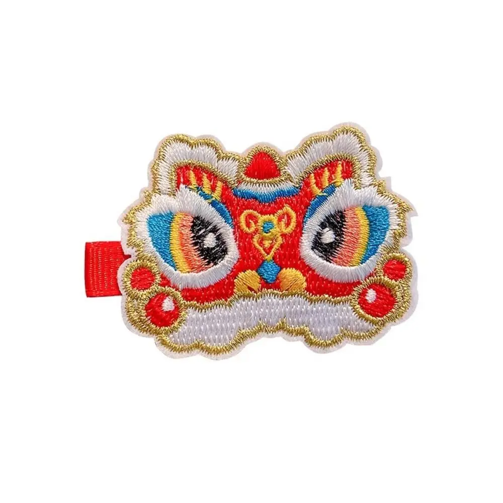 

Embroidery Children Red Hairpin Lion Dance Cloth Hanfu Hair Sticks Baby Headwear Girl Hair Accessories Chinese New Year Headwear