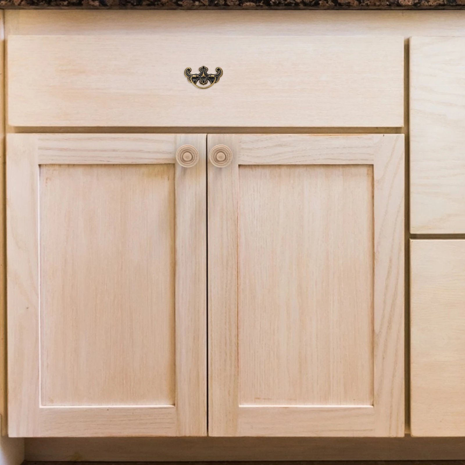 

12pcs Wooden Drawer Knobs Cabinet Handles Mushroom Pulls Wood Material Easy Installation Versatile Use Stylish Design