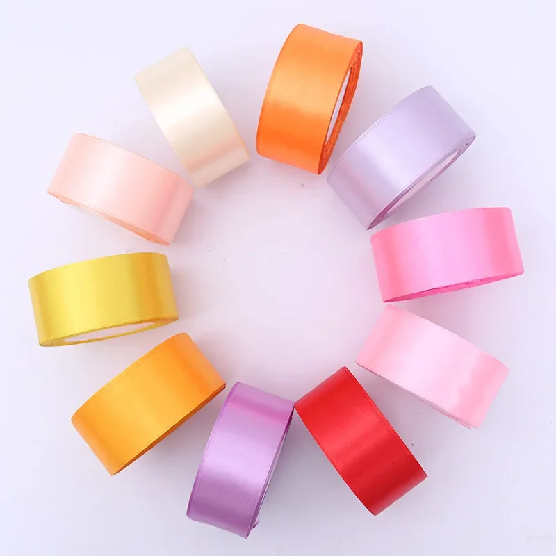 1\'\'25mm 25Yards/roll Satin Ribbons Bow Craft Decor Wedding Wrap Christmas Party Decoration DIY Craft Handmade Sewing Accessories