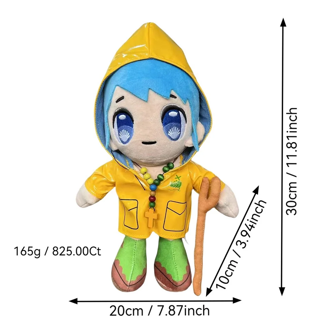 Luce vaticano mascote peregrinação menina amarelo vestido menina divertido brinquedo de pelúcia chaveiro, saco de pelúcia decoração, pingente de pelúcia, presente de aniversário