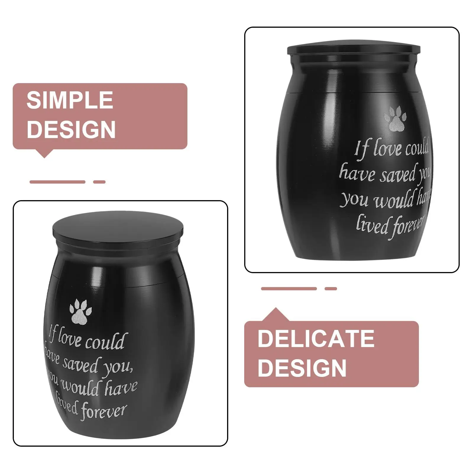

Pet Urn Ashes Keepsake For Cat Small Storage Jar Aluminum Alloy Cremation Dog Urns