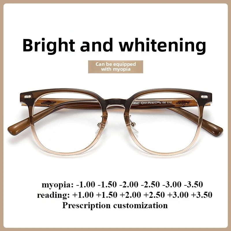 

51-18 Новые сверхлегкие мужские и женские очки для чтения с защитой от синего света, индивидуальные линзы для близорукости и астигматизма по рецепту — 0,50-1