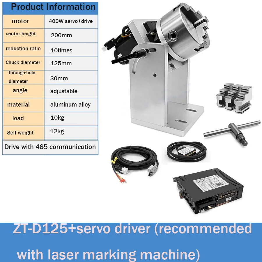 Laser welding rotary positioning machine, argon arc welding, cold welding, marking, rotary axis ZT-D100 with servo driver