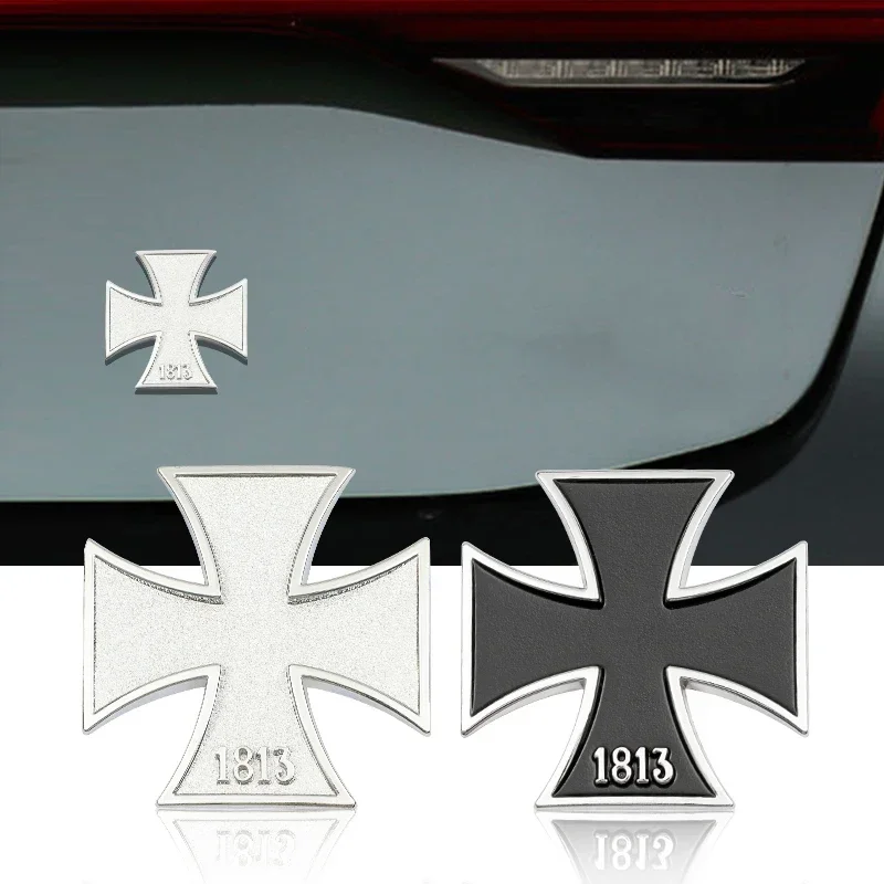 3D Germany 1813 Metal Iron Cross Styling Car Badge Stickers Trunk Decal Emblem