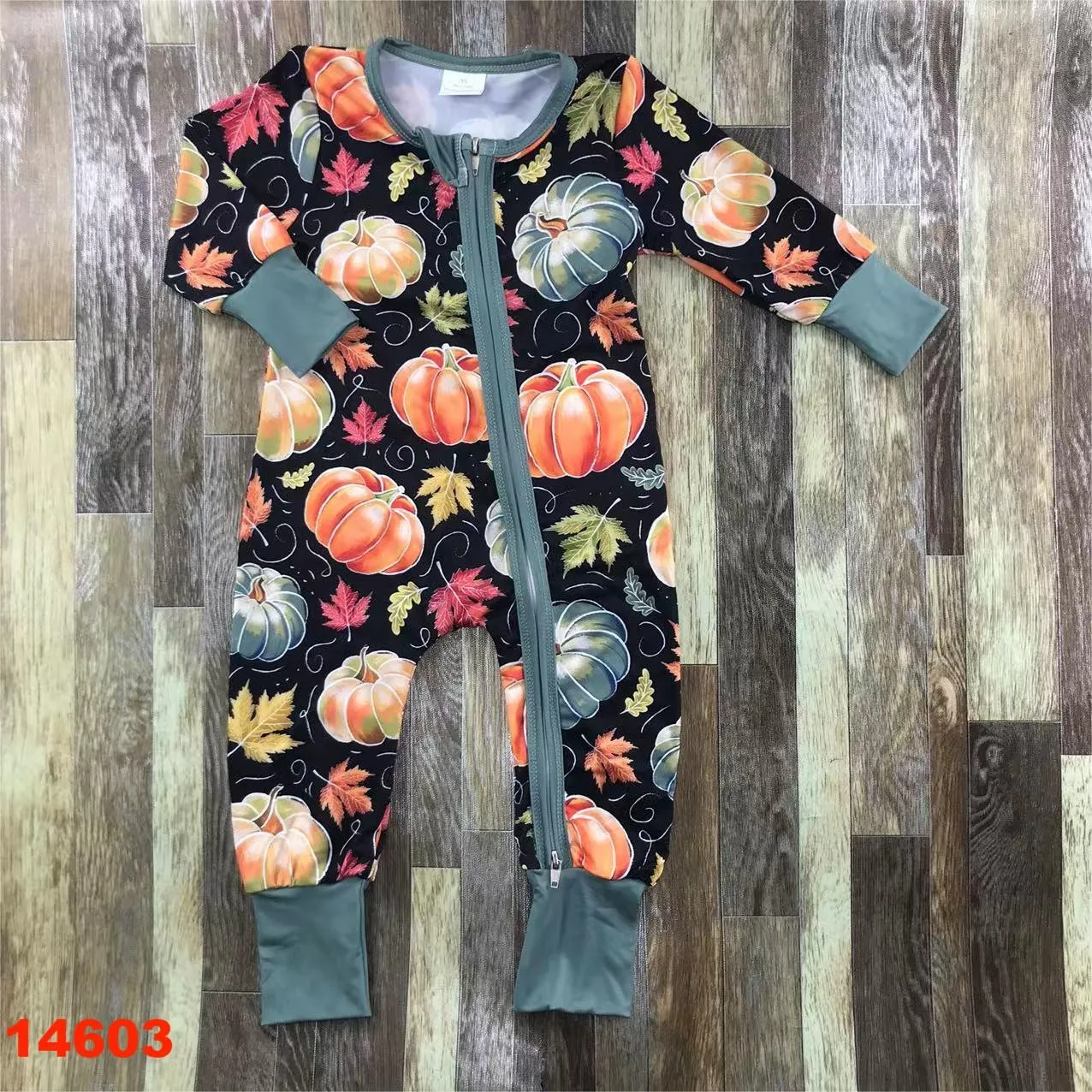 

Zipper Halloween newborn baby romper pure cotton boy Girls 0-2 years jumpsuit clothes long-sleeved round neck outdoor at home