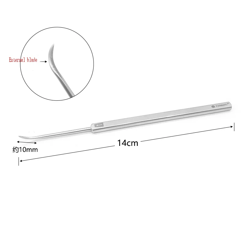 Gancho aguja de elevación tenosinovitis hoja de ganchillo gancho cuchillo borde gancho de ganchillo gigante gancho curvo aguja pequeña cuchillo w