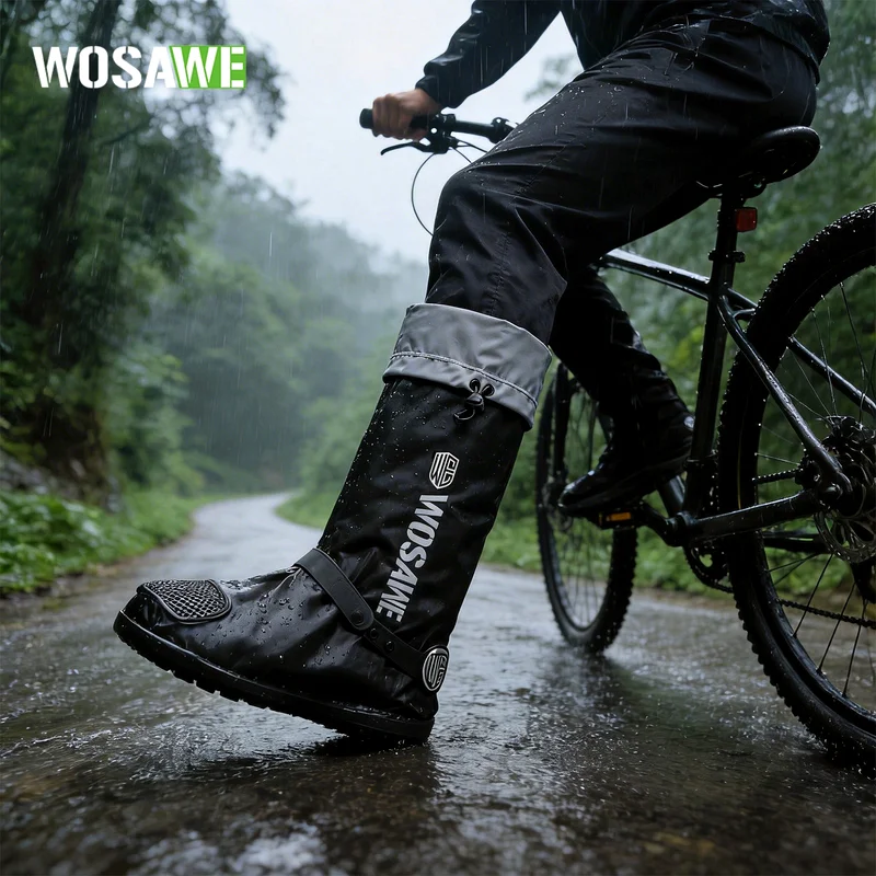 WOSAWE Rain Shoe Covers Unisex Waterproof Covers Motorcycle Cycling Bike Reusable Rainproof Shoes Cover Outdoor Boots Covers