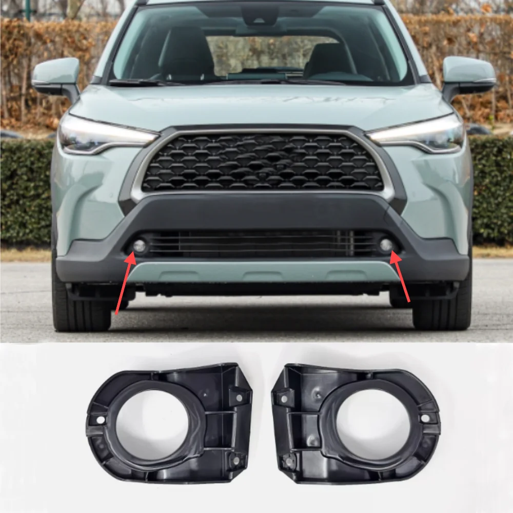 

2PCS For2020-2024 Toyota Corolla Cross front bumper fog light frame grille 81482-0A110/81481-0A110