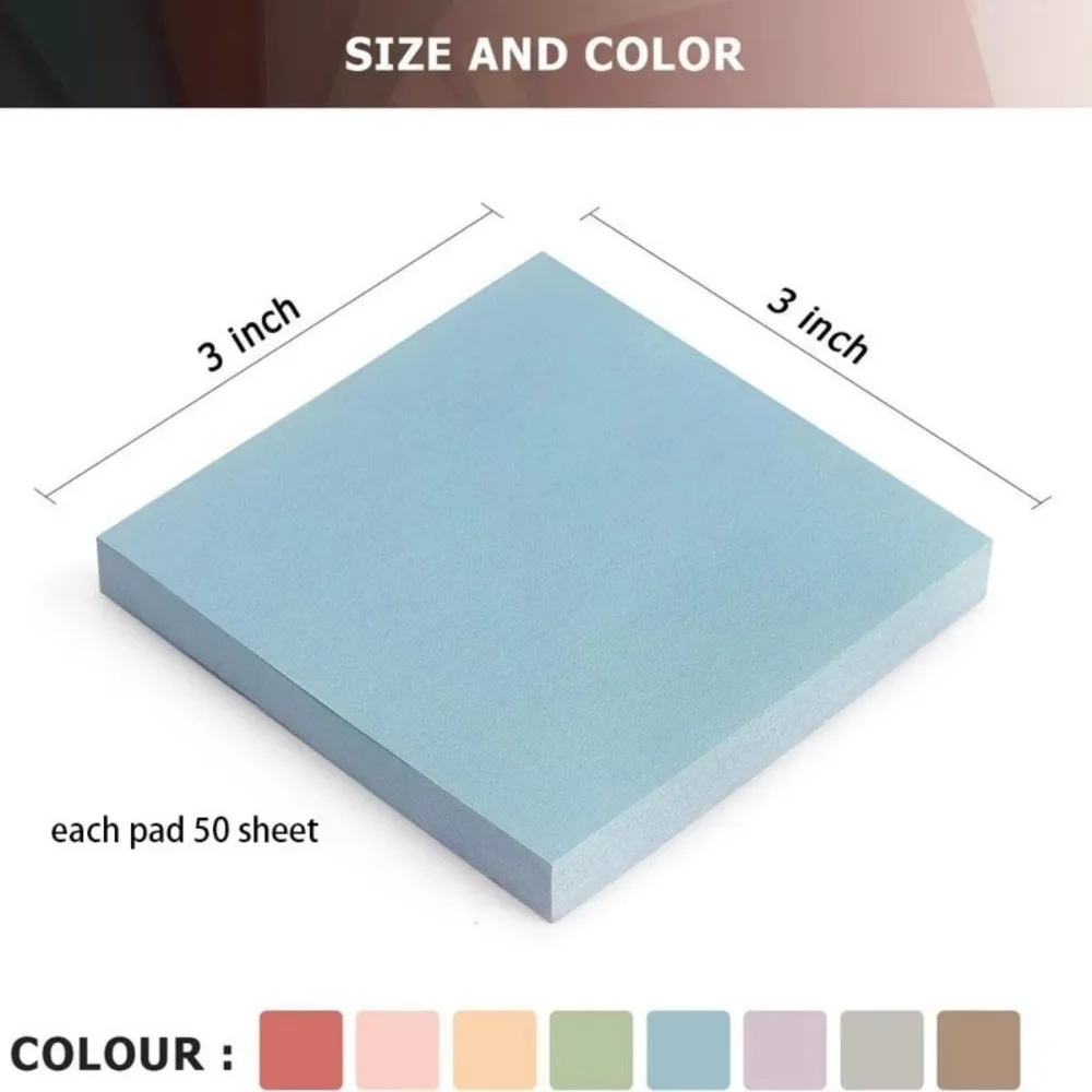 8 Stuks Retro Kleur Sticky Notes Pads Set Zelfklevende 3×3 Inch Scrapbooking Blocnotes Papier School Briefpapier Memo Pads