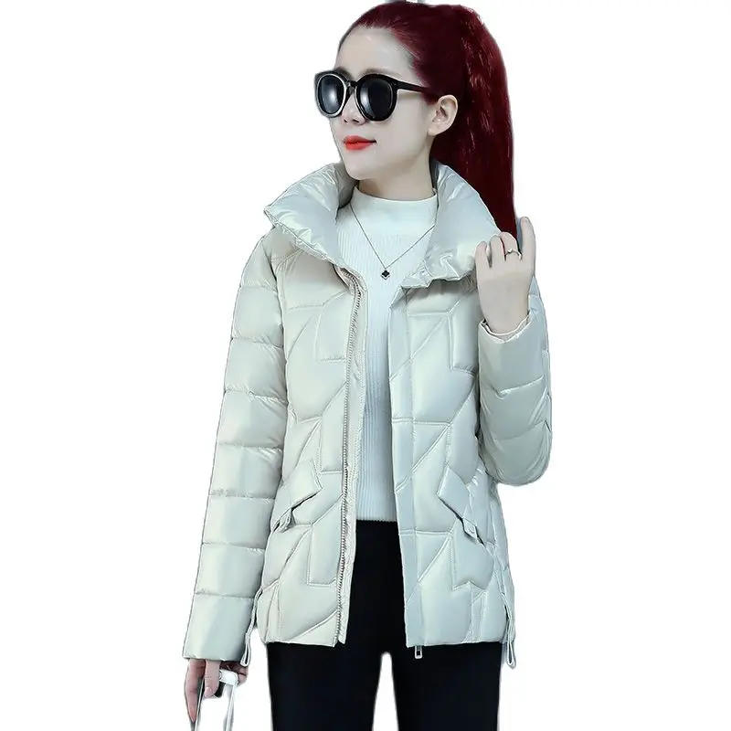 

Women's Turtleneck Winter Coat Jacket Nice New Female Fashion leave-in Short Down Cotton Jacket Women Warm Down Cotton Parkas