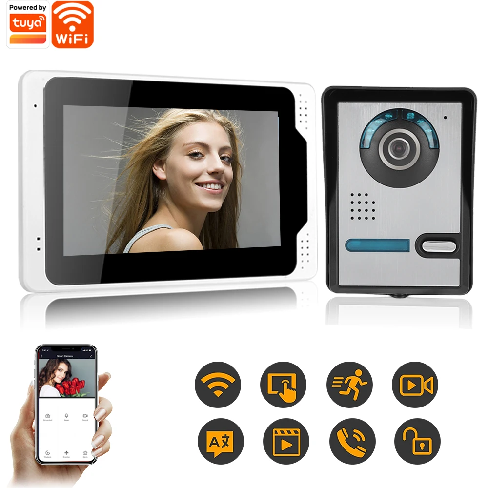 1080P 7 Inch WiFi Video Intercom TUYA Smart Home APP Video Door Phone Access Control System for Villa Apartment