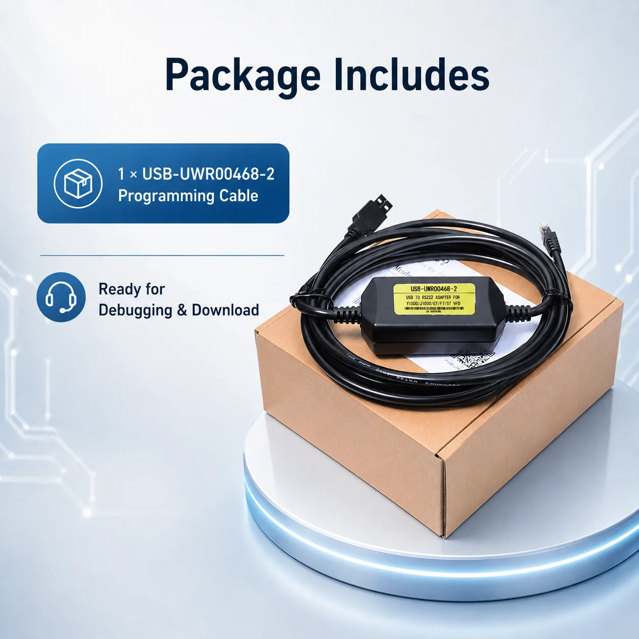 USB-UWR00468-2 Кабель-адаптер USB RS232 для инвертора Yaskawa J1000 V1000, промышленный программный кабель CH340, 3 м