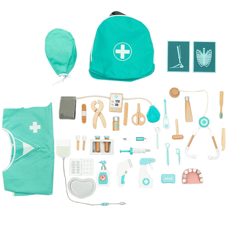 educational-toys-for-kids-toys-role-pretend-play-toy-wooden-pretend-play-doctor-children's-toys-girl-medical-simulation-toys-set