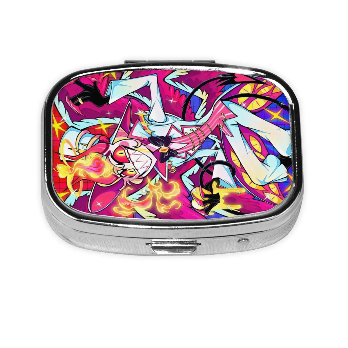 

Персонализированные опавшие отели квадратные коробки для таблеток ретро дизайн мультяшная пленка мини-металлический органайзер для таблеток аптечка диспенсер