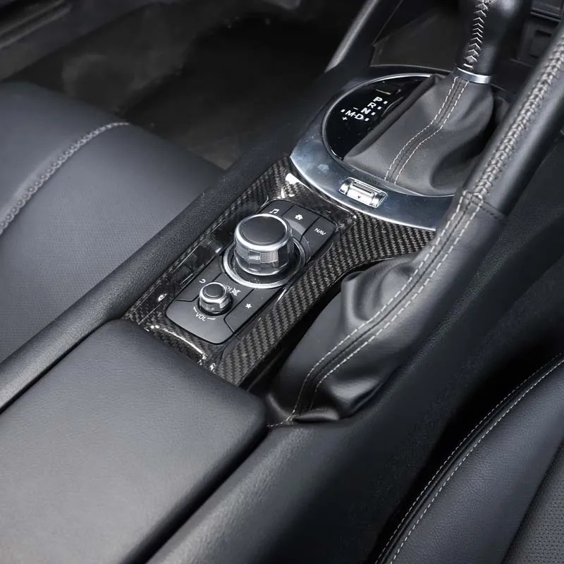 

For 2016-2025 Mazda MX-5 MX5 Miata ND Center Console Multimedia Button Carbon Fiber Cover Trim Interior