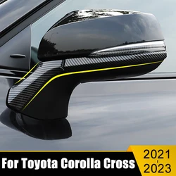 For Toyota Corolla Cross XG10 2021 2022 2023 Hybrid ABS Carbon Car Rearview Mirror Side Molding Cover Trim Stickers Accessories