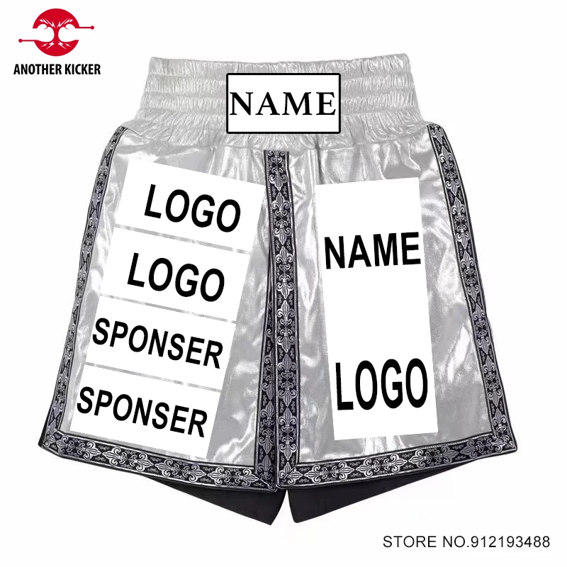 

Boxing Shorts Custom Logo Muay Thai Pants Personalized Sponsor MMA BJJ Martial Arts Clothes Competition Fight Kickboxing Shorts