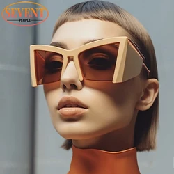 Semi-Rimless Cat Eye Sunglasses Women 2024 Luxury Brand Designer Fashion Cateye Sun Glasses For Female Punk Y2k Shades Eyewear