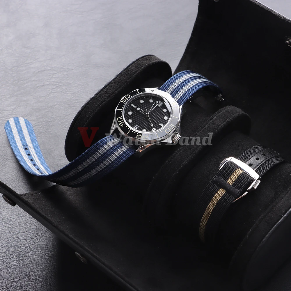 20mm Nylon Watch Strap for Seiko for Tudor Loop Straps Watchband for Omega Men Military Sport Waterproof Fastener Wrist Bracelet