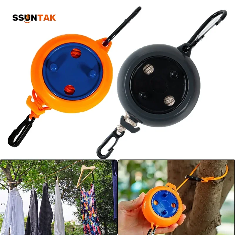 

SSUNTAK 10M Retractable Camping Clothesline - Portable Tangle-Free Washing Line for Outdoor Travel Camp Home Laundry Accessories