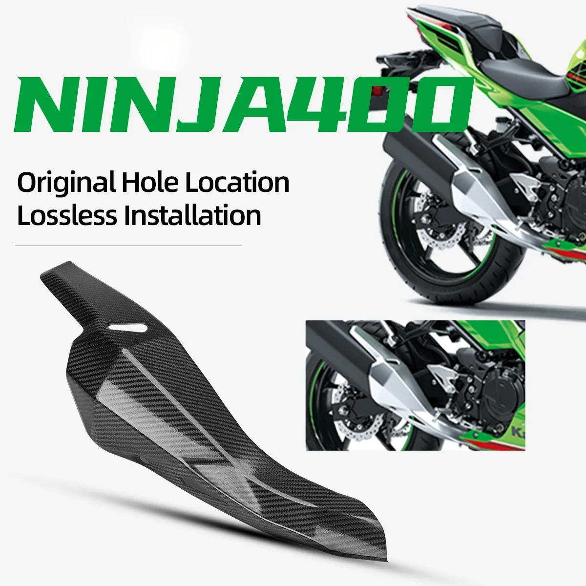 Carbon Fiber Material Motorcycle Exhaust Pipe Shield Anti-scalding Cover Anti-collision Protective Cover For Ninjia400 Z400