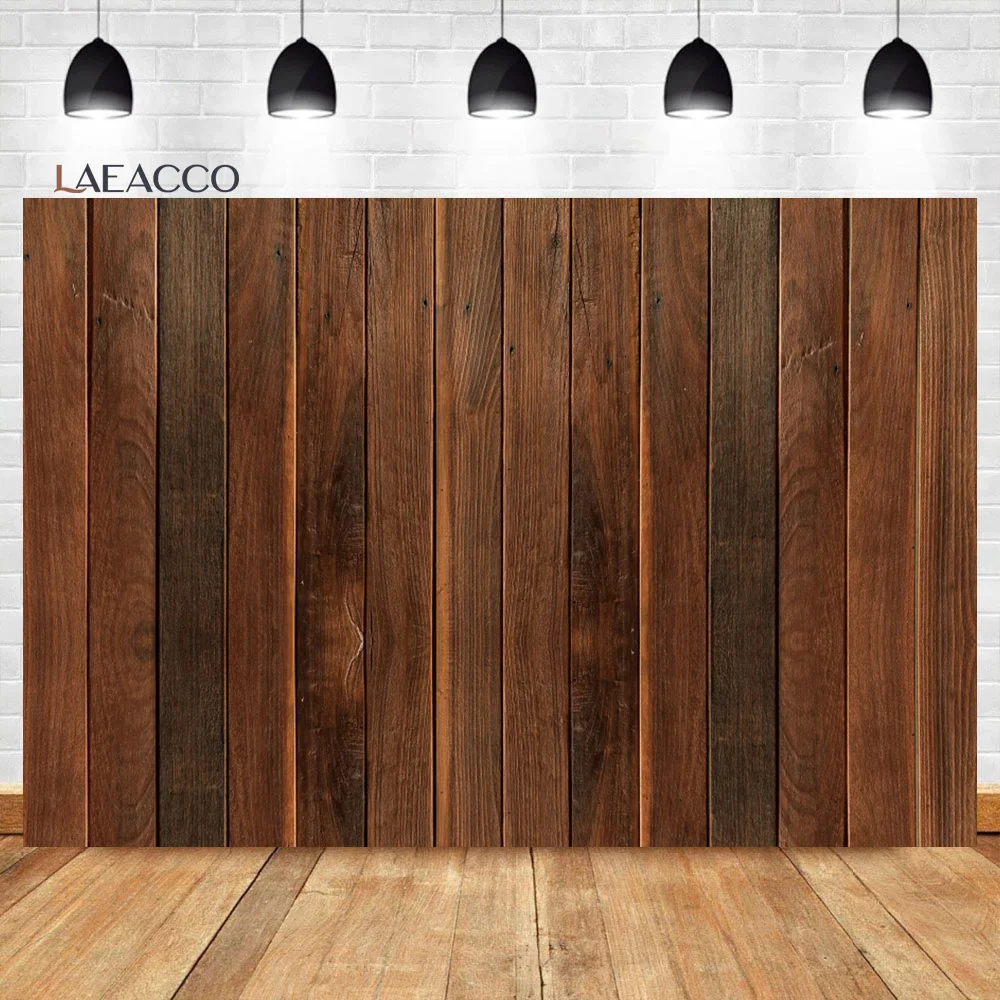 Laeacco Solid Wooden Board Photocall Photography Background Brown Plank Baby Shower Kids Adult Birthday Portrait  Photo Backdrop