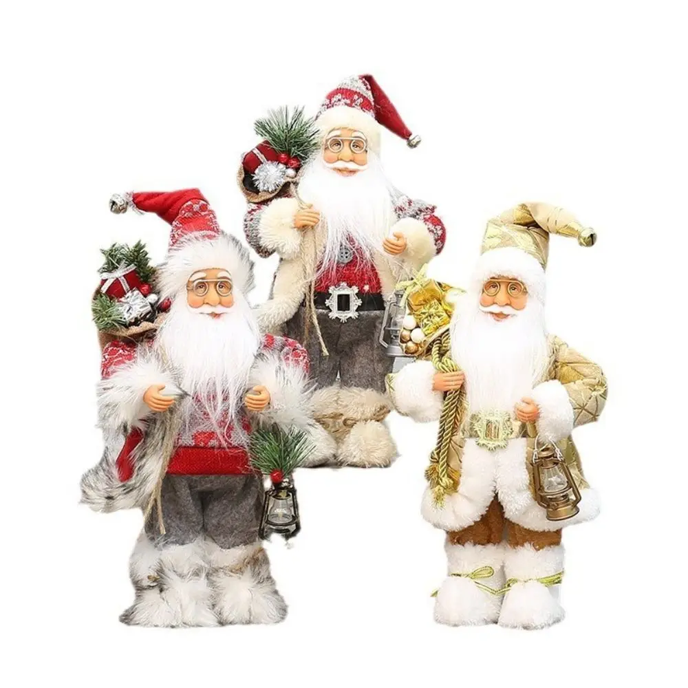 12 Inches Cute Santa Claus Decorations Standing Santa Claus Creative Xmas Tree Ornament Window Display Deco Festival Favors