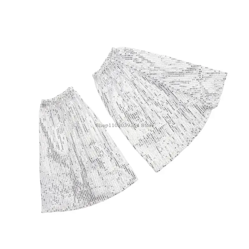 Gants à bras évasé des manchettes à poignets élastiques à paillettes pour l'usure fête Noël