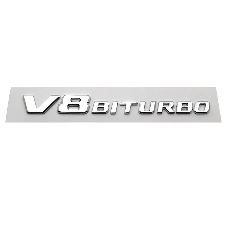 ABS Car Body Sticker Rear Tail Bumper Badge for Mercedes Benz V8 BITURBO Emblem W164 W176 W204 W203 W213 CLS GLA SLK G500 view 3
