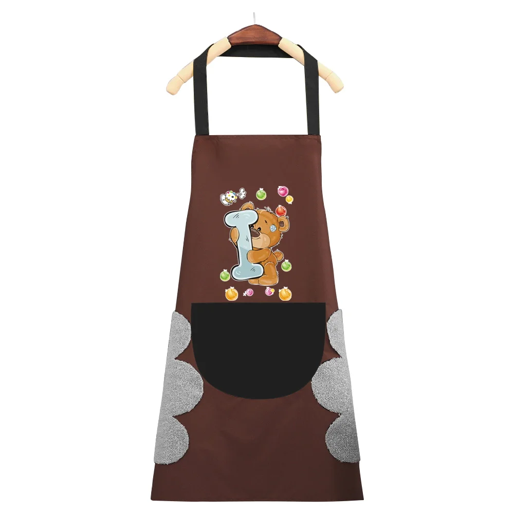 Kitchen Aprons for Men Chef Adult BIb Bear 26 Letter Pattern Restaurant Cafes Cooking Apron Beauty Nails Work Clothes for Woman