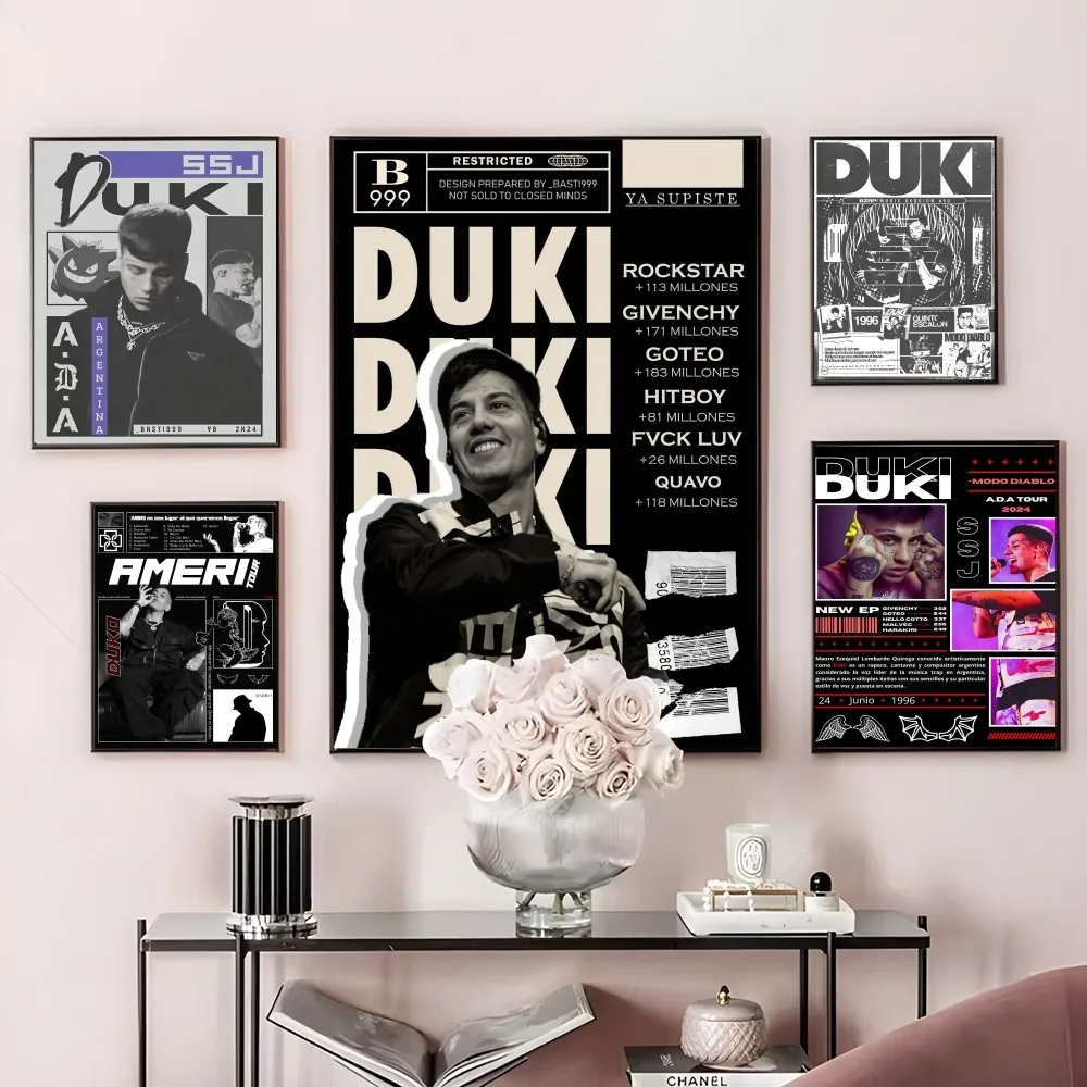 D-DukiES Singer Album Cover Retro Poster Sticky Wall Art Printing Waterproof Home Living Bed Room Bar Hallway Aesthetic Decor