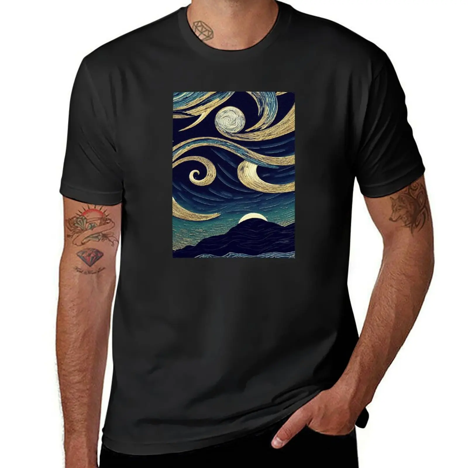 Stormy Waves Ocean, Beautiful Mosaic Painting T-Shirt blanks new edition customs sweat shirts, men