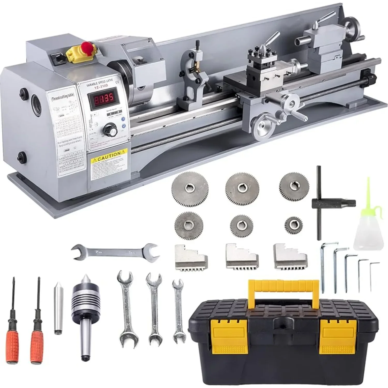 210x800 Mini Lathe Machine 2500 RPM Variable Speed Change 850W Precision Mini Lathe, Milling Machine for Various Metal Turning