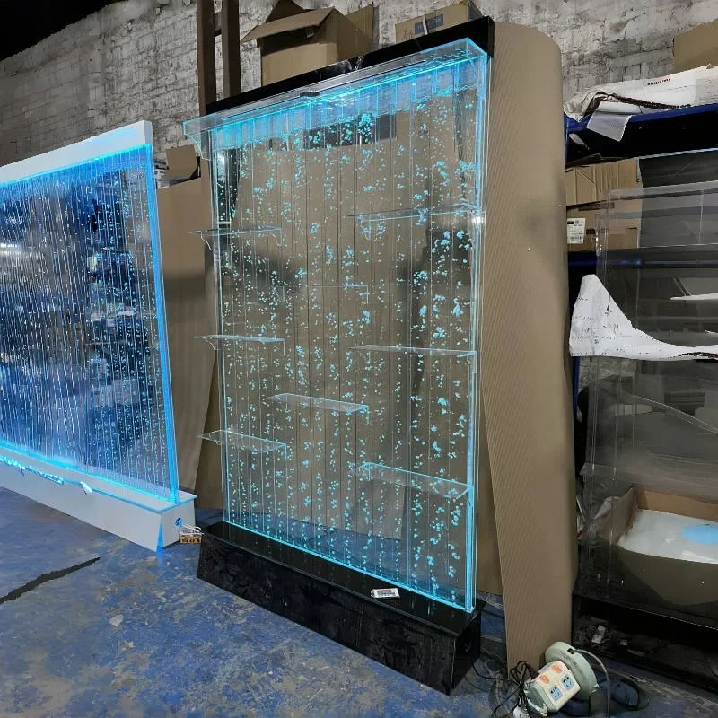 جدار ستارة الماء، شاشة خزانة النبيذ، خزان الأسماك في غرفة المعيشة، قسم المدخل المزخرف، جدار الماء #3