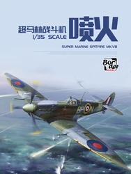 Border Assembly Aircraft Model Kit BF-004 1/35 Spitfire Fighter with detailed internal structure