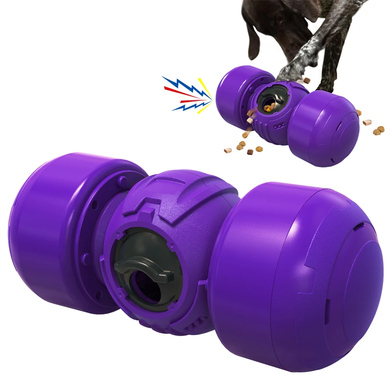 Large Dog Slow Feeder Toy Adjustable Leaking Food Dispenser Pulley Ball Wobble Wag Giggle Squeaky Indestructible Chewer Supplies