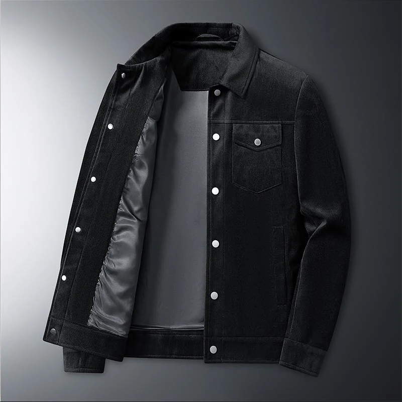 

Fashion Spring Men Business Jacket Corduroy Slim Fit Hombre Vintage Solid Jacket 2023 Men Autumn Casual Jackets High Quality