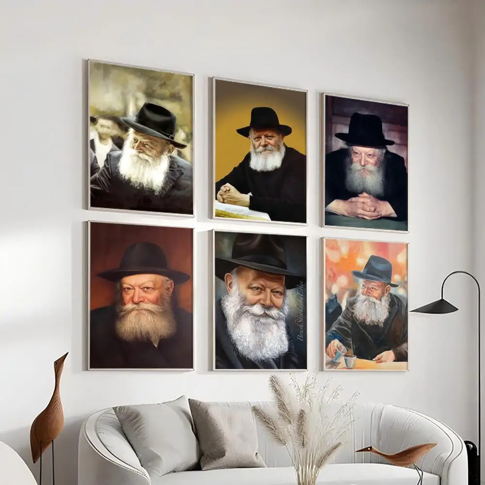 

Jewish R-Rabbi Lubavitch Poster HD Art Sticky Wall Waterproof Home Living Room Bedroom Bar Aesthetic Decoration Gift