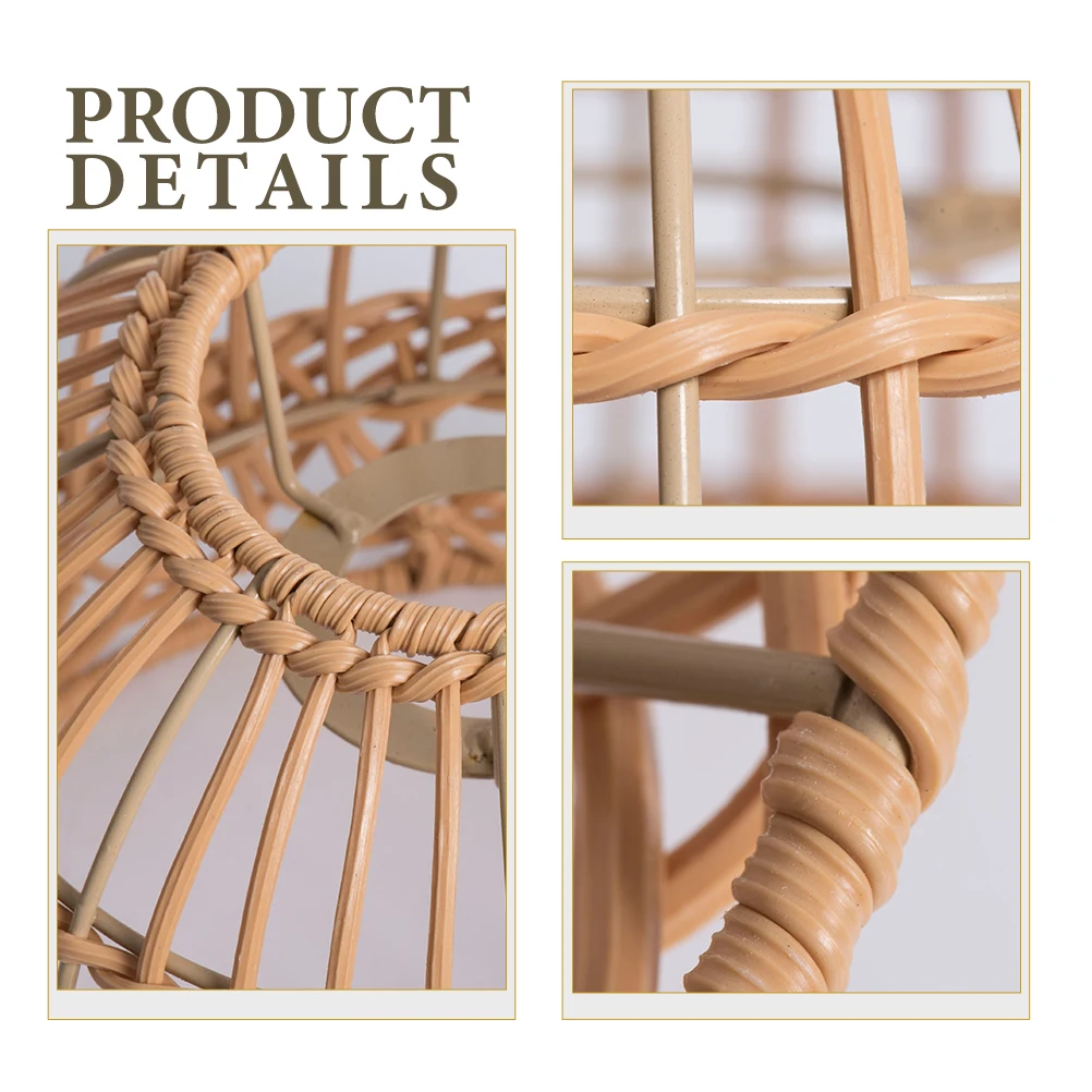 

Imitation Rattan Woven Lamp Shade Pendant Rustic Farmhouse Decorative Ceiling Hanging Chandelier Replacement Cover Bar Hotel