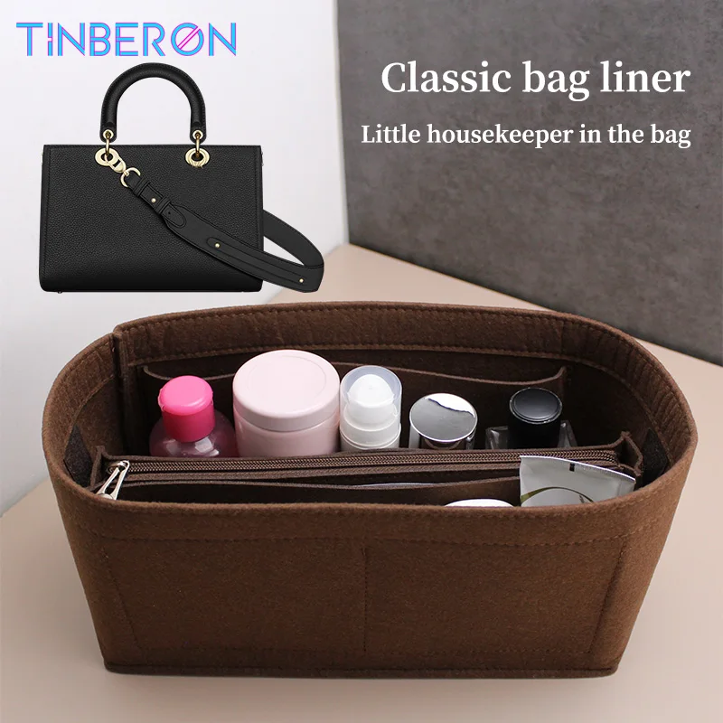 Tinberon Organizer Voor Tassen Vilt Doek Make-Up Tas Dames Tassen Invoegen Organizer Luxe Handtas Voering Reiscosmetica Organizer