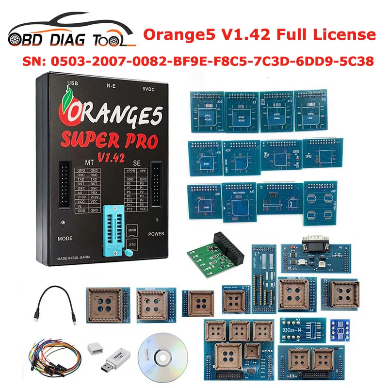 OEM Orange5 V1.42/V1.38 Programmer with Full Adapter Orange 5 Memory/Micro/EEPROM Professional ECU Tool Full Authorization