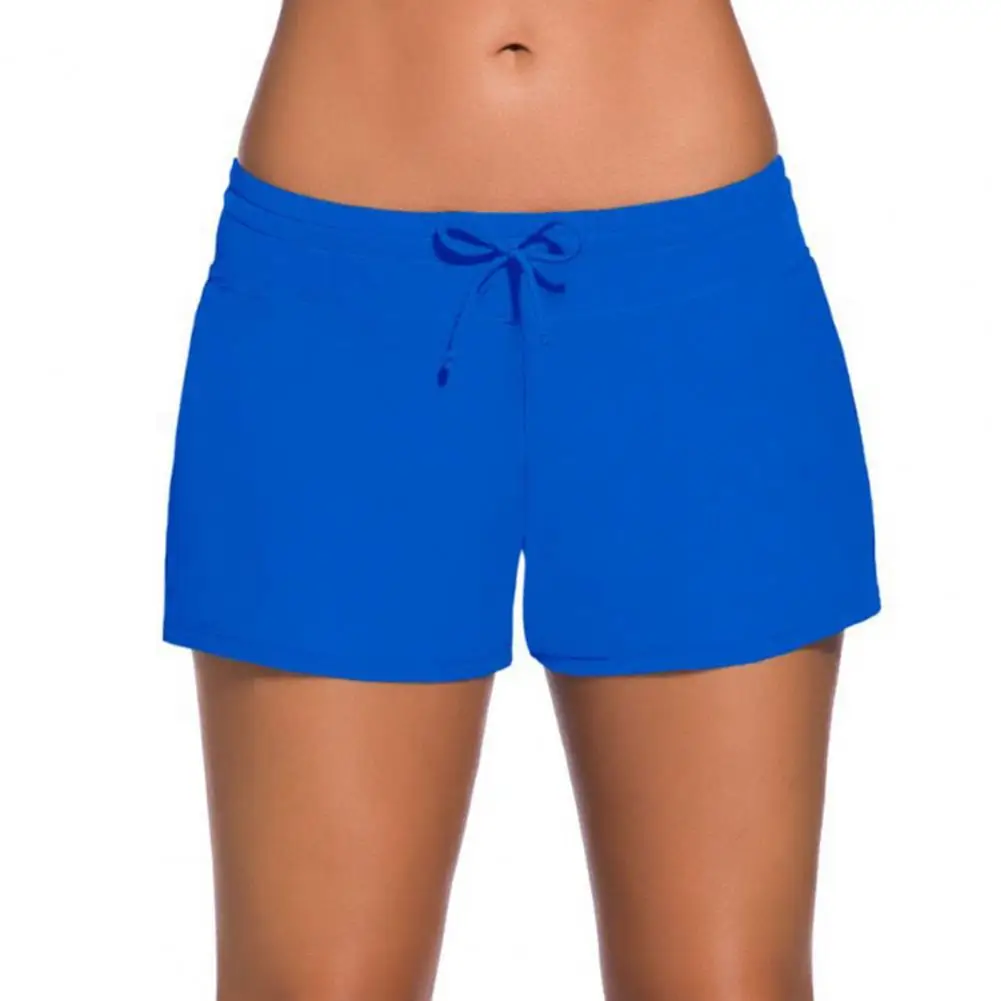 패셔너블한 퀴 드라이 비치 팬츠 여성용 매듭 허리 경량 카프리 바지 바캉스 및 여행용