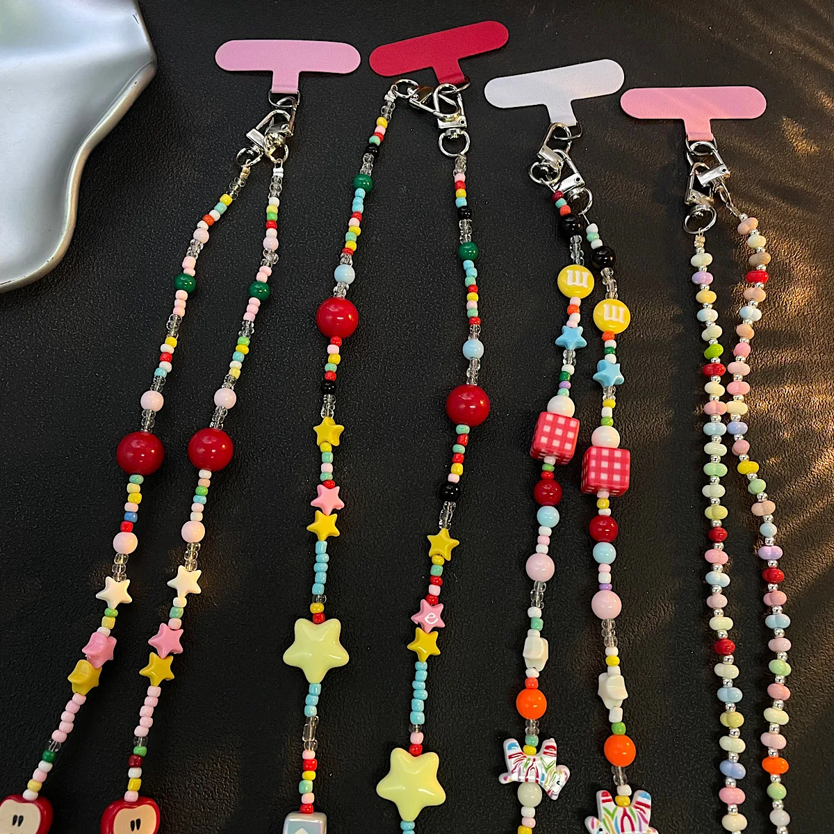 

Cute Chain Sweet Girl Heart Bead Hanging Chain Summer Rainbow Cartoon Chain Crossbody Can Carry Chain