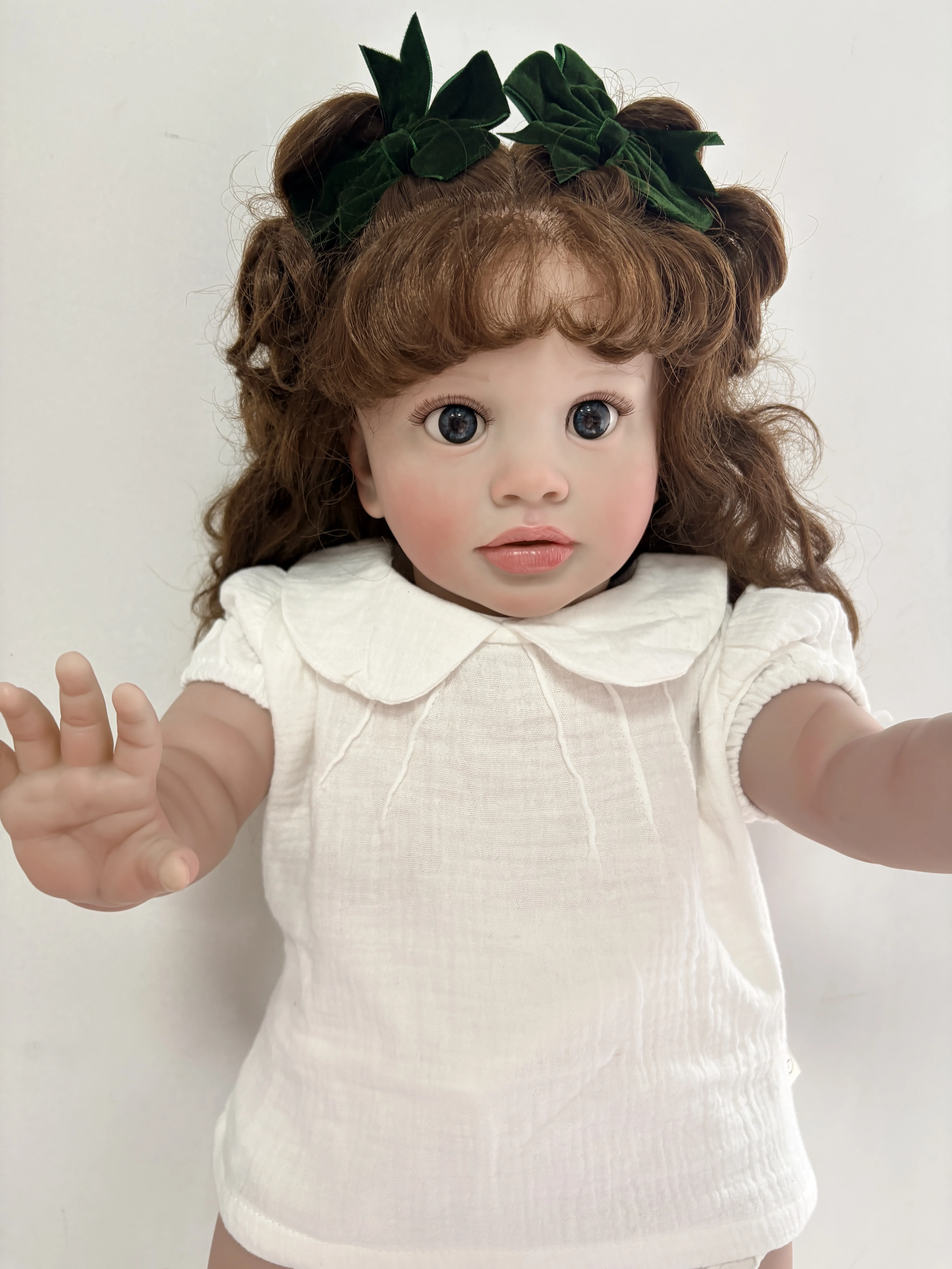 Real Looking Huge Size Baby 26Inch Reborn Pippa Realistic 3D Painting Skin with Visible Veins Hand  Rooted Hair Baby Dolls Gifts
