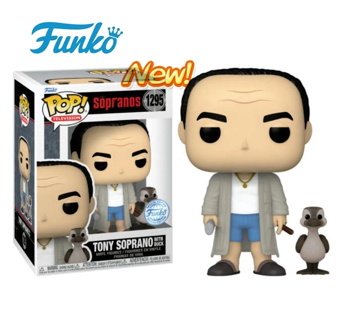 Funko pop 1295 tony soprano com pato (edição especial) os sopranos figura de ação de vinil coleção modelo brinquedos para crianças presente