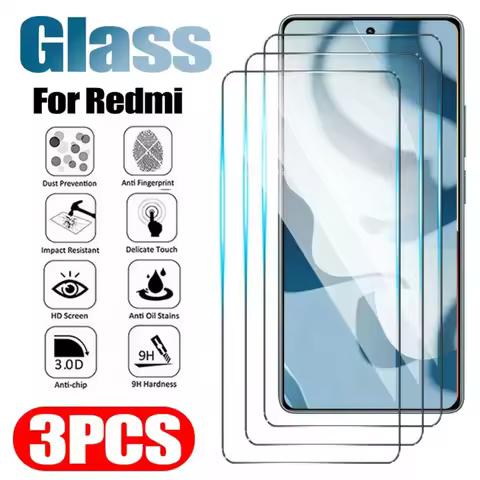 3Pcs Tempered Glass for Poco X3 NFC X4 Pro X5 5G X6 5G C31 C40 C50 Screen Protectors for Xiaomi POCO F3 F4 GT F5 M2 M4 M5 M6 4G