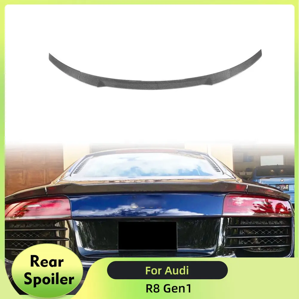 

Car-styling Carbon Fiber/FRP Rear Trunk Spoiler Lip Wing Car Sticker for Audi R8 Gen1 Coupe V8 V10 2008-2015 3PCS Duckbill Lip