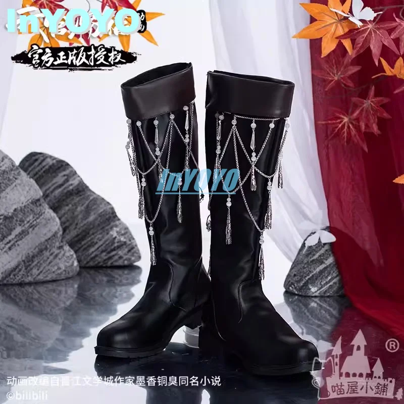 InYOYO Hua Cheng Shoes Heaven Official's Blessing  Huacheng Tian Guan Ci Fu Leather Boots Cosplay Shoes Universal Combat For Men